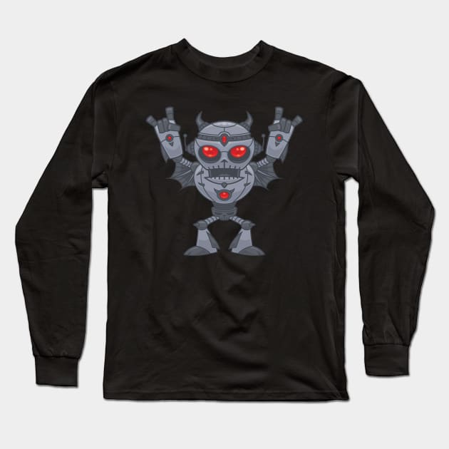 Metalhead - Heavy Metal Robot Devil Long Sleeve T-Shirt by fizzgig